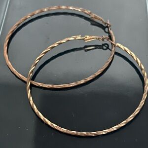 Large Hoop Gold Pierced Earrings